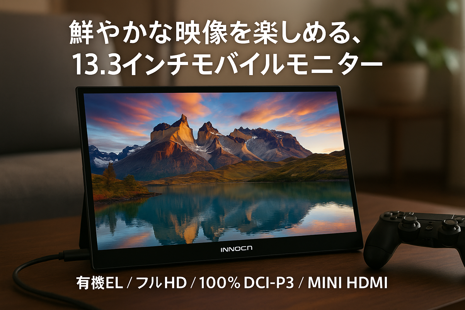 INNOCN 13K1F 13.3インチ モバイルモニター 有機el フルHD モバイルディスプレイ 100%DCI-P3 MINI HDMI PS4/Switch Macなど対応 日本語取扱説明書付