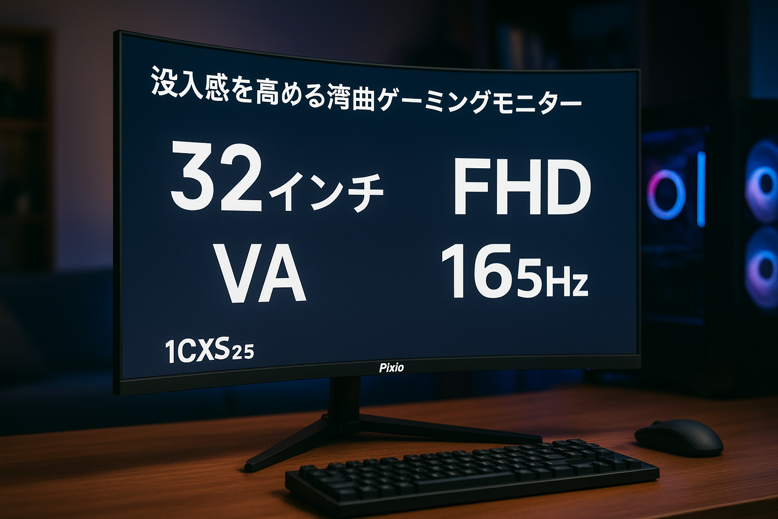 Pixio PXC325 湾曲 ゲーミングモニター 32インチ FHD VA 165Hz 1ms