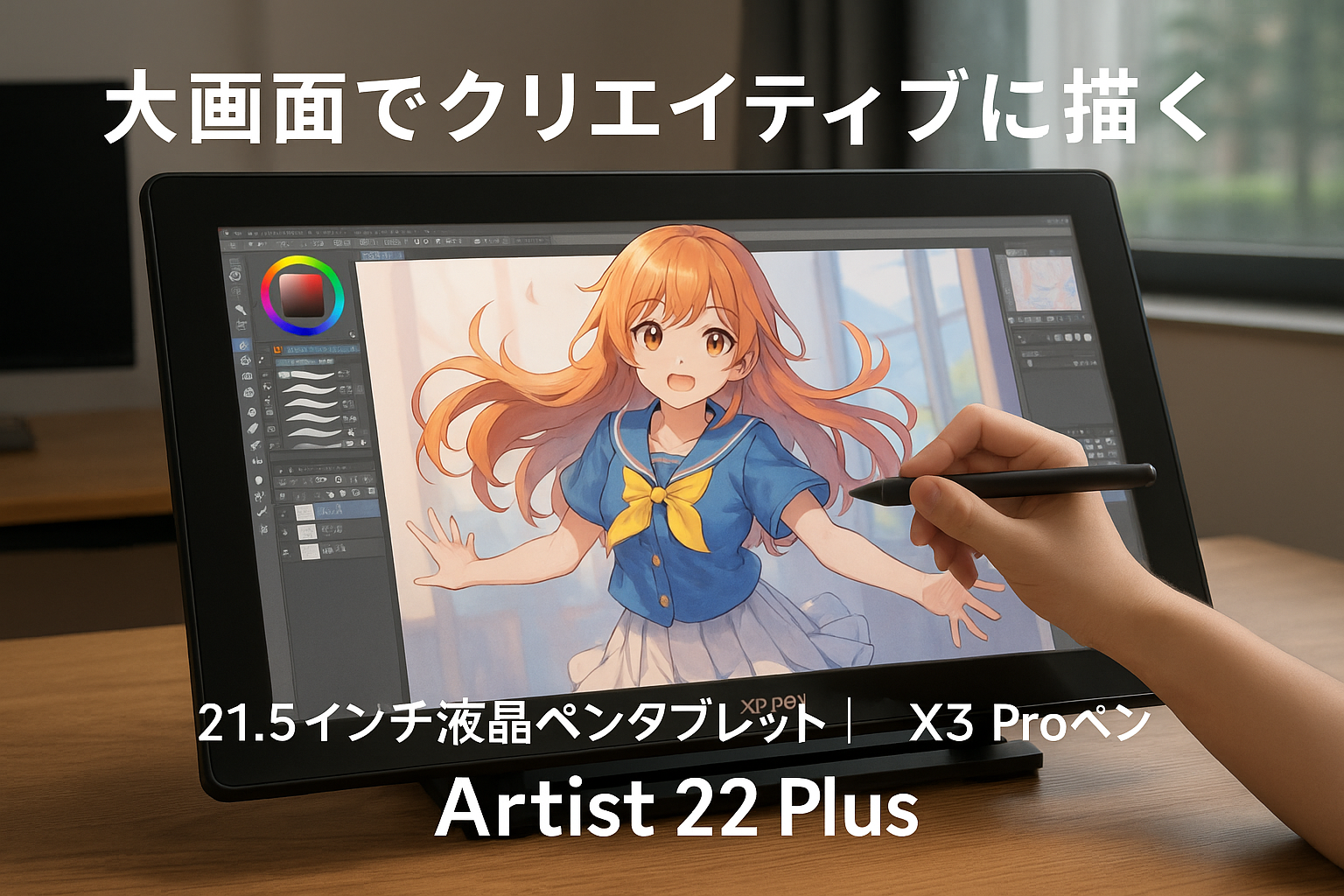 XPPen 液タブ 21.5インチ 液晶タブレット 大画面 X3 Proペン イラスト マンガ制作 windows macOS対応 Artist 22 Plus