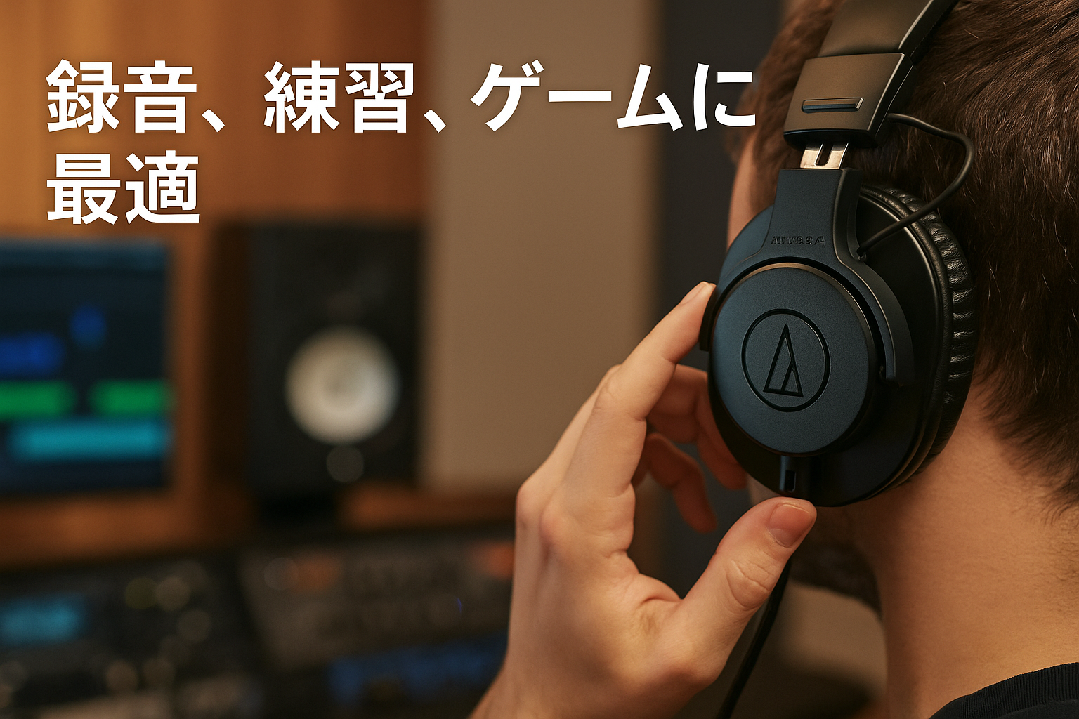 オーディオテクニカ ATH-M20x/1.6 プロフェッショナル モニターヘッドホン 有線 ヘッドフォン ケーブル長1.6m レコーディング 楽器練習 ミキシング DJ ゲーム ゲーミング ブラック