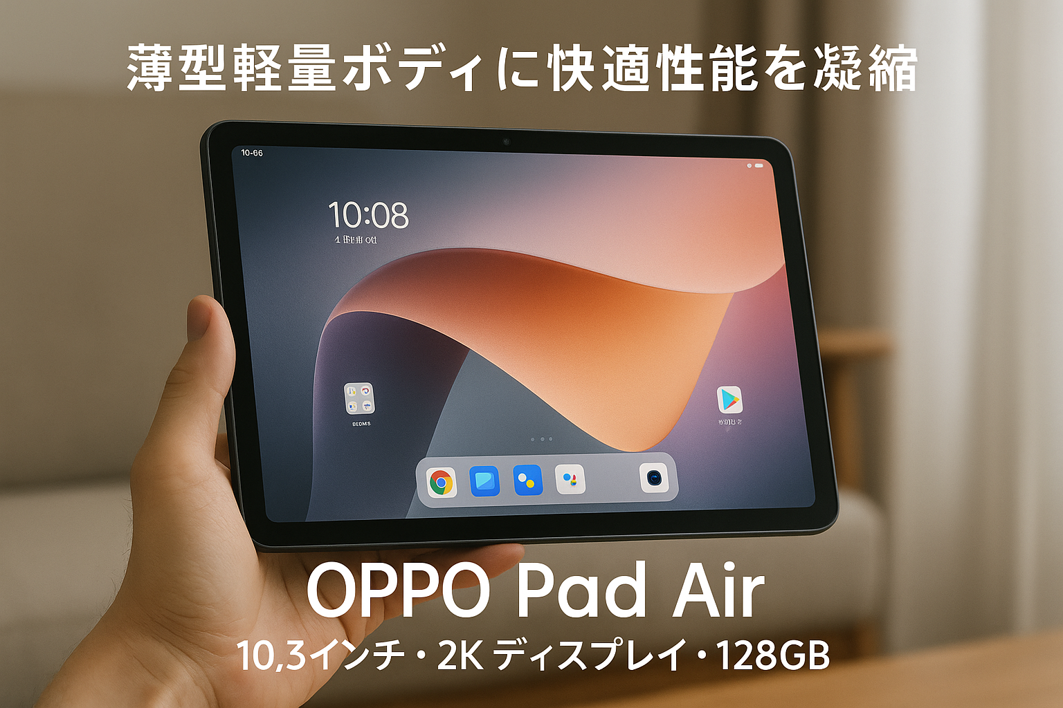 OPPO Pad Air タブレット ナイトグレー 128GB 10.3インチ 薄型軽量 2K ディスプレイ クアッドスピーカー 大容量バッテリー 急速充電 Googleキッズスペース