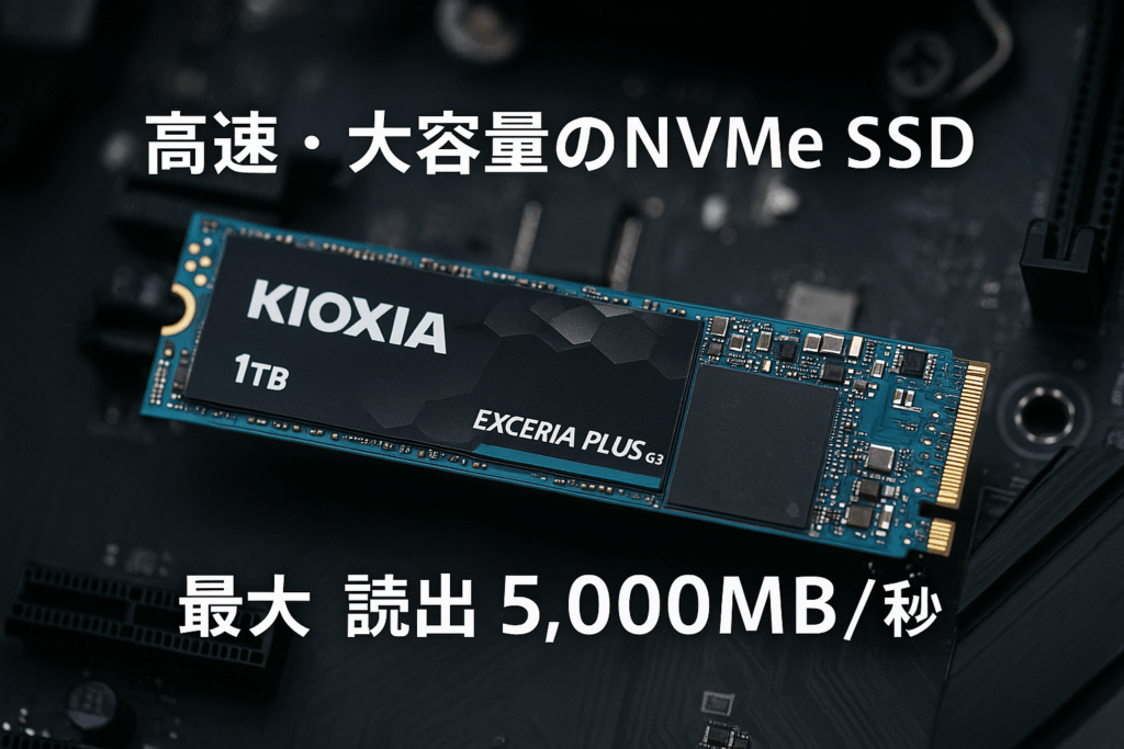 キオクシア KIOXIA 内蔵 SSD 1TB NVMe M.2 Type 2280 PCIe Gen 4.0×4 (最大読込: 5,000MB/s) 国産BiCS FLASH TLC搭載 国内正規代理店5年保証 EXCERIA PLUS G3 SSD-CK1.0N4PLG3N【国内正規代理店保証品】