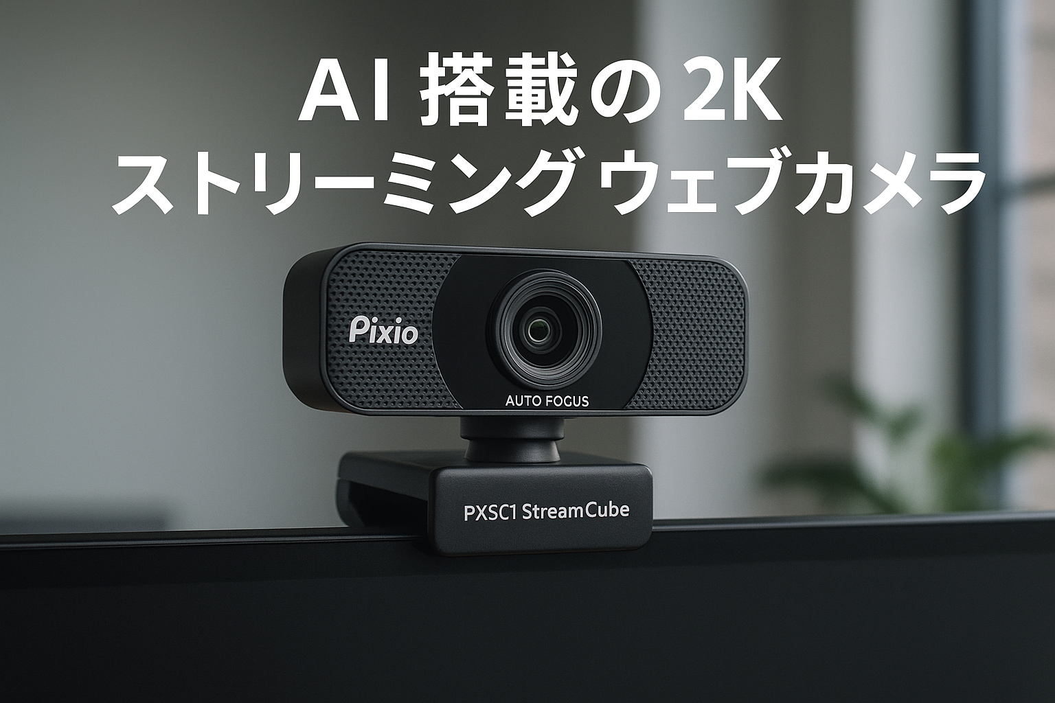 Pixio WEBカメラ AI搭載 PXSC1 StreamCube 2K 1440p/30fps 1080p/60fps 500万画素 WQHD マイク内蔵 Windows Mac 対応 ストリーミング ウェブカメラ PC zoom オートフォーカス