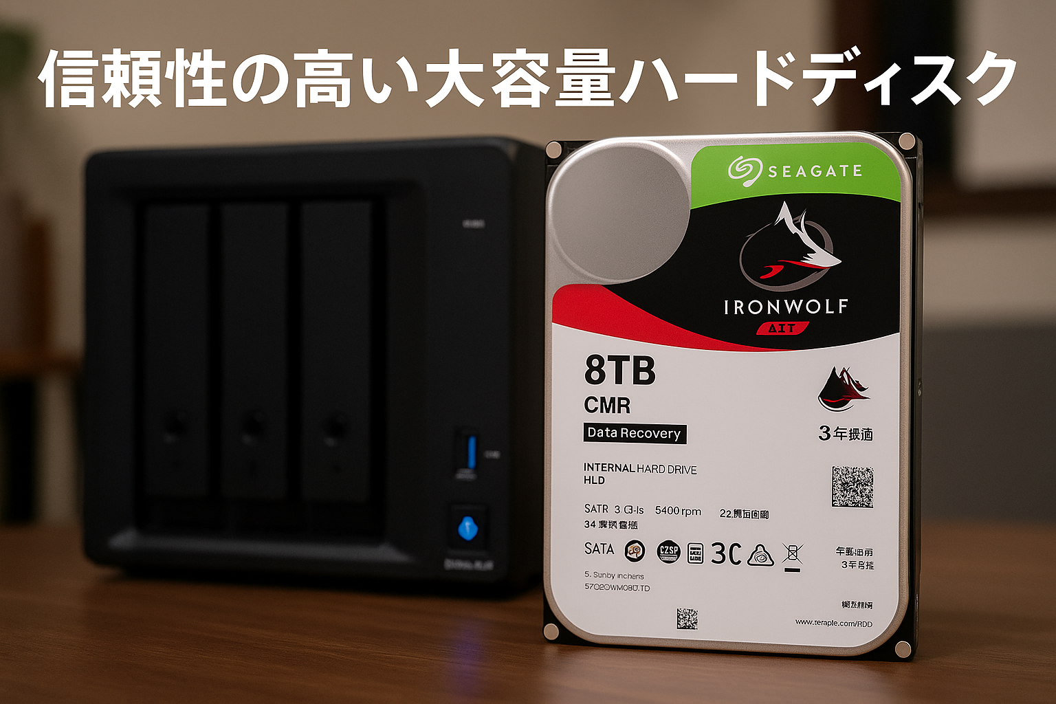 Seagate IronWolf 3.5インチ 【データ復旧 3年付】 8TB 内蔵 ハードディスク HDD CMR 3年保証 6Gb/s 256MB 5400rpm 24時間稼働 PC NAS ST8000VN002-TD