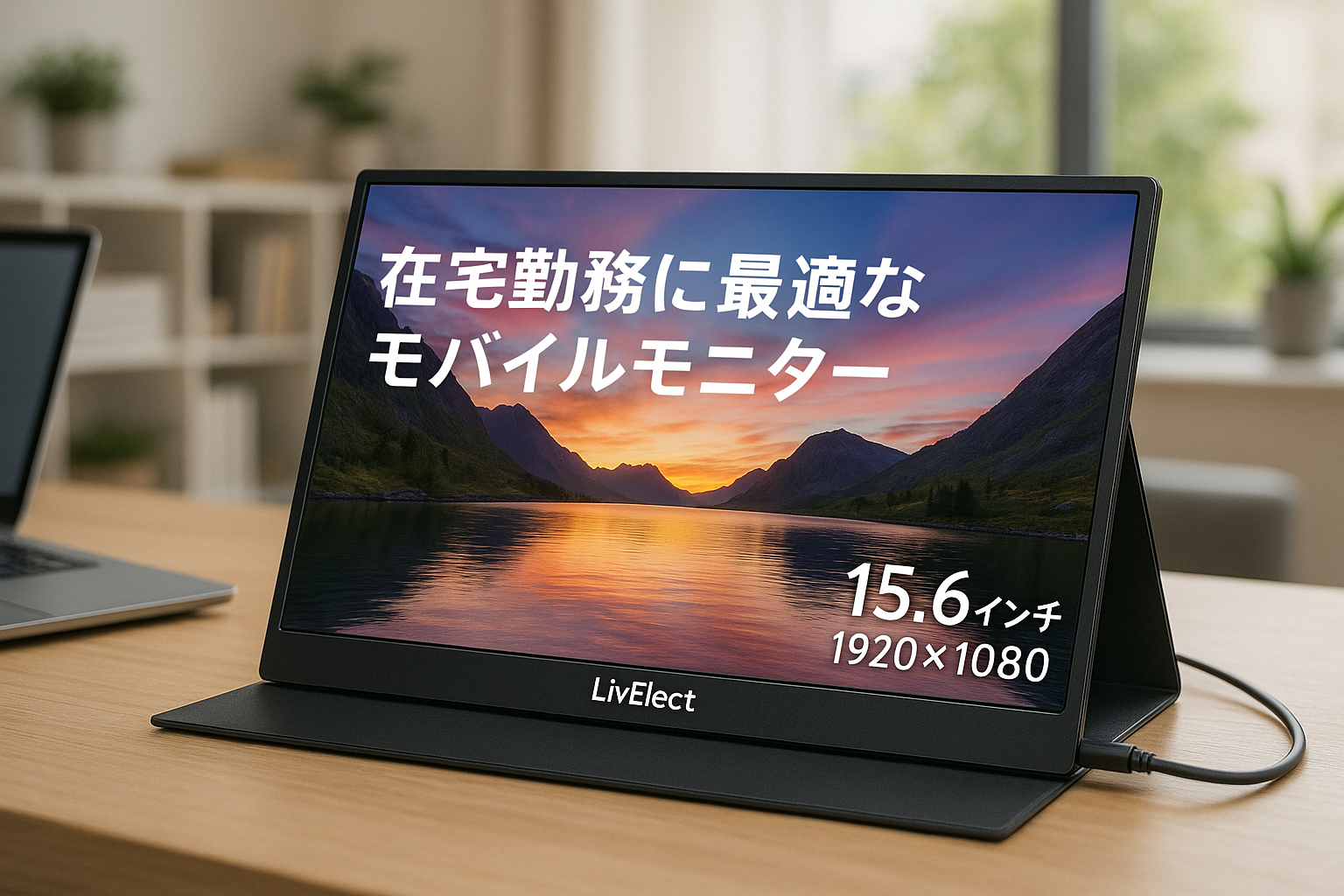 LivElect モバイルモニター 15.6インチ 1920*1080 モバイルディスプレイ ポータブルモニター IPS液晶パネル 非光沢画面 薄型 軽量 マグネット保護カバー付き USB Type-C ミニHDMI PS4/XBOX/Switch/PC/Macなど対応 在宅勤務 リモートワーク