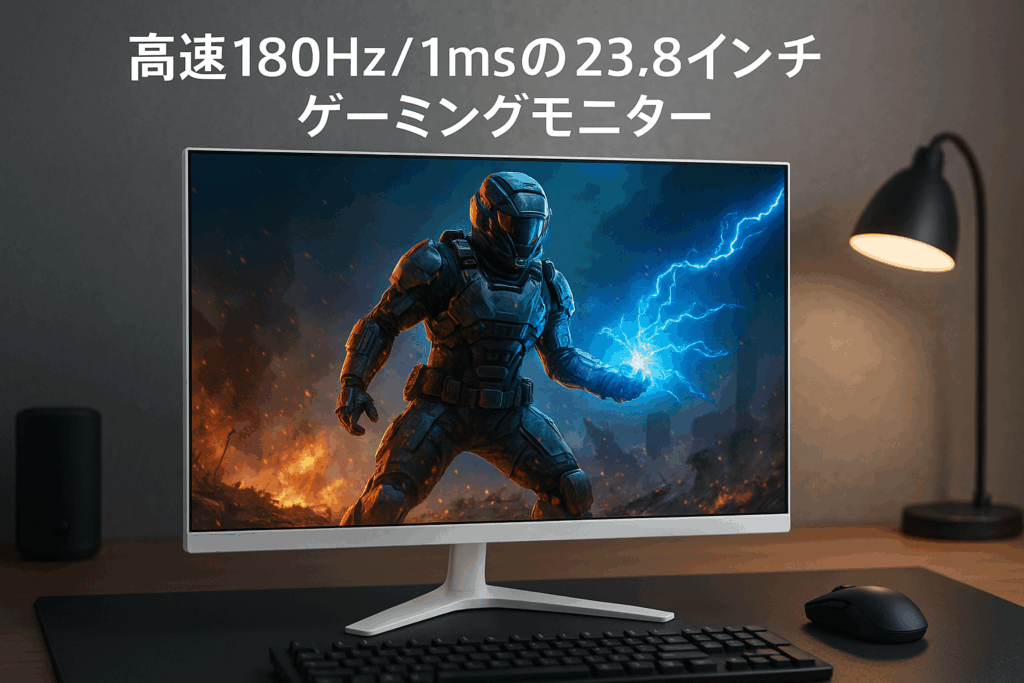 Wingame 23.8インチ ゲーミングモニター FHD（1920*1080） IPS 180Hz 1ms（GTG） FreeSync 目に優しいブルーライトカットpcモニター HDMI/DP/VESA（100*100）/HDR400対応 112.44%高色域カバー率 チルト調整可能 ps5/ps4/switch2 ホワイト 2年保証