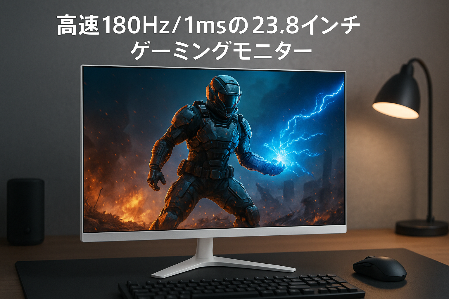 Wingame 23.8インチ ゲーミングモニター FHD（1920*1080） IPS 180Hz 1ms（GTG） FreeSync 目に優しいブルーライトカットpcモニター HDMI/DP/VESA（100*100）/HDR400対応 112.44%高色域カバー率 チルト調整可能 ps5/ps4/switch2 ホワイト 2年保証