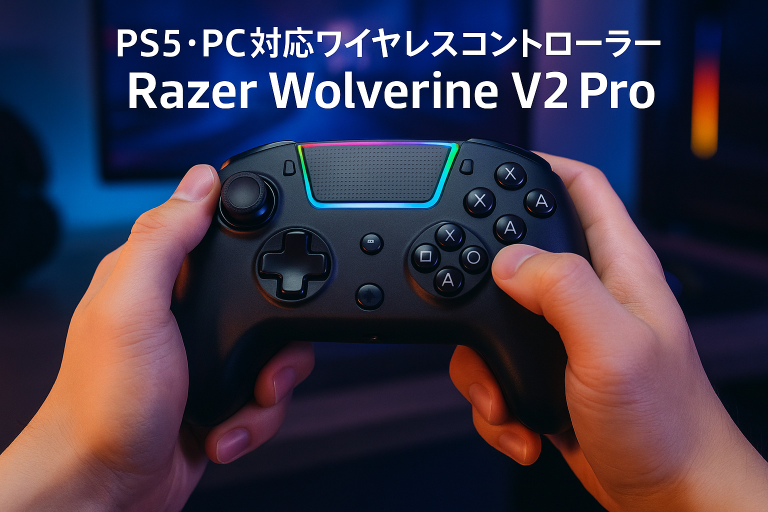 Razer レイザー Wolverine V2 Pro ワイヤレス コントローラー プレイステーション PS5&PC対応 HyperSpeed Wireless メカタクタイル アクションボタン 8方向 マイクロスイッチ 方向キー 6つのマルチファンクションボタン Chroma RGB ウルヴァリン ブイツー プロ