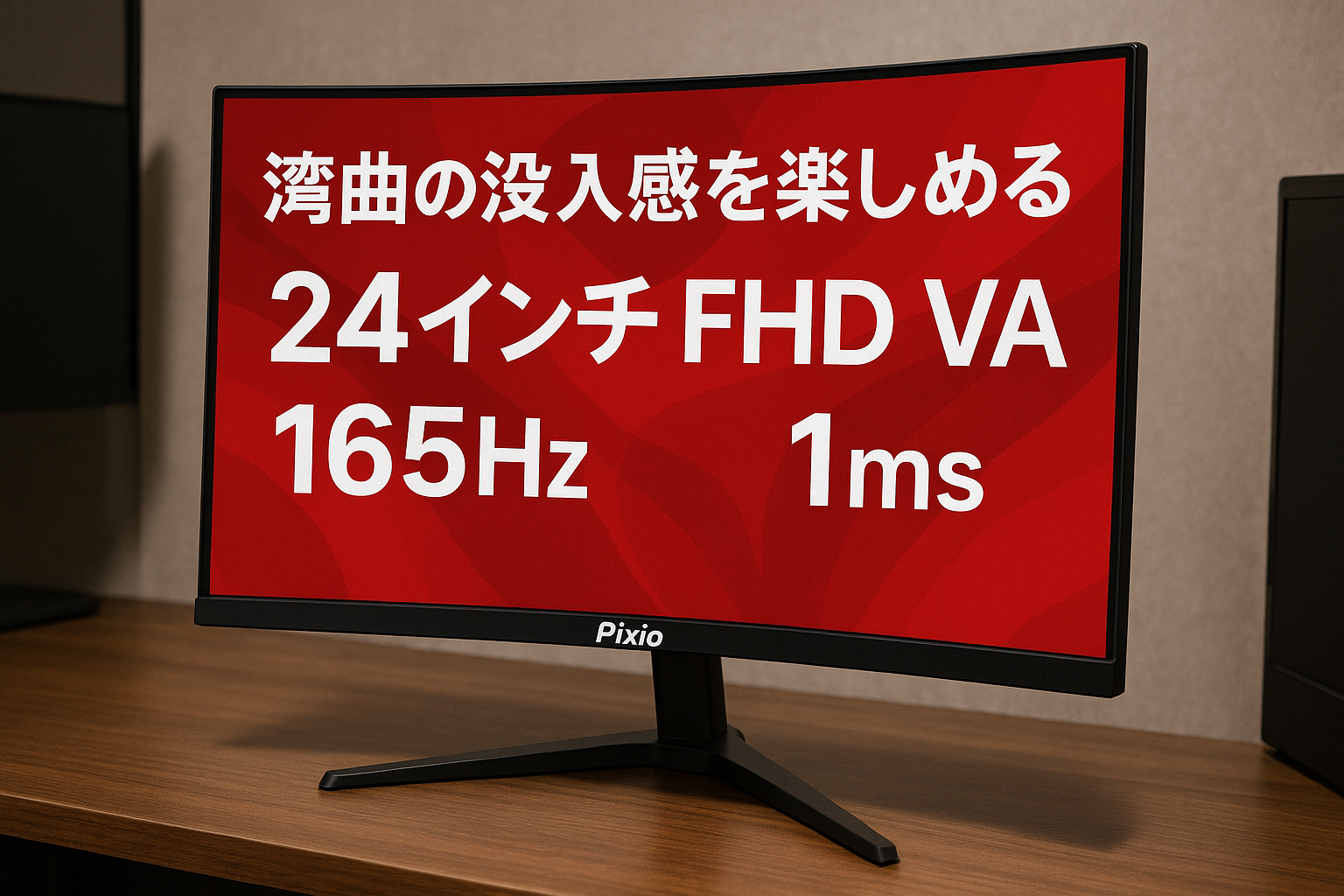 Pixio PXC243S 湾曲 ゲーミングモニター 24インチ FHD VA 165Hz 1ms