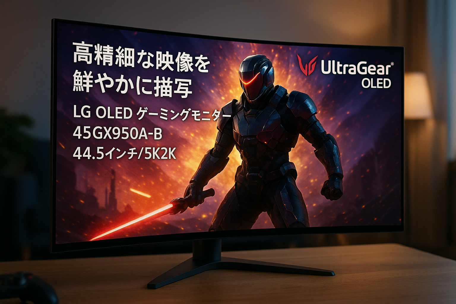 LG OLED ゲーミングモニター 45GX950A-B 44.5インチ/5K2K (5120×2160)/有機EL/アンチグレア/WUHD 165Hz/WFHD 330Hz/0.03ms/DCI-P3 98.5%/10bit(10.7億色表示)/USB-C (PD 90W)/HDMI 2.1/DisplayPort 2.1(DP 2.1)/10W x2スピーカー/UltraGear