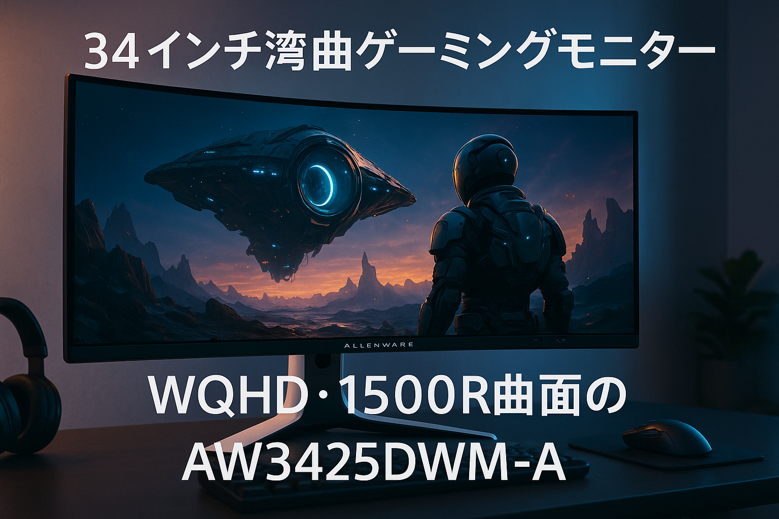 Dell AW3425DWM-A 34インチ 曲面 Alienware ゲーミングモニター(無輝点5年保証/WQHD/VA非光沢,1500R曲面/DP1.4x1,HDMI2.1x2/DCI-P3 95%/高さ調整,傾き/1ms,180Hz/FreeSync Premium,VESA DisplayHDR 400)