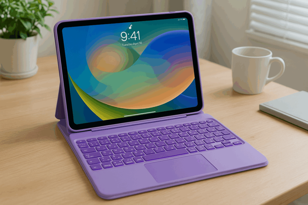 マジックキーボード GOOJODOQ 2024 iPad Air6(M2) 11inch対応スマートキーボード iPad Pro 11第1/2/3/4世代/iPad Air第4/5/6世代通用 トラックパッド付きキーボード ケース 7色バックライト付き 磁気吸着ケース 日本語配列キーボード 日本語説明書 パープル