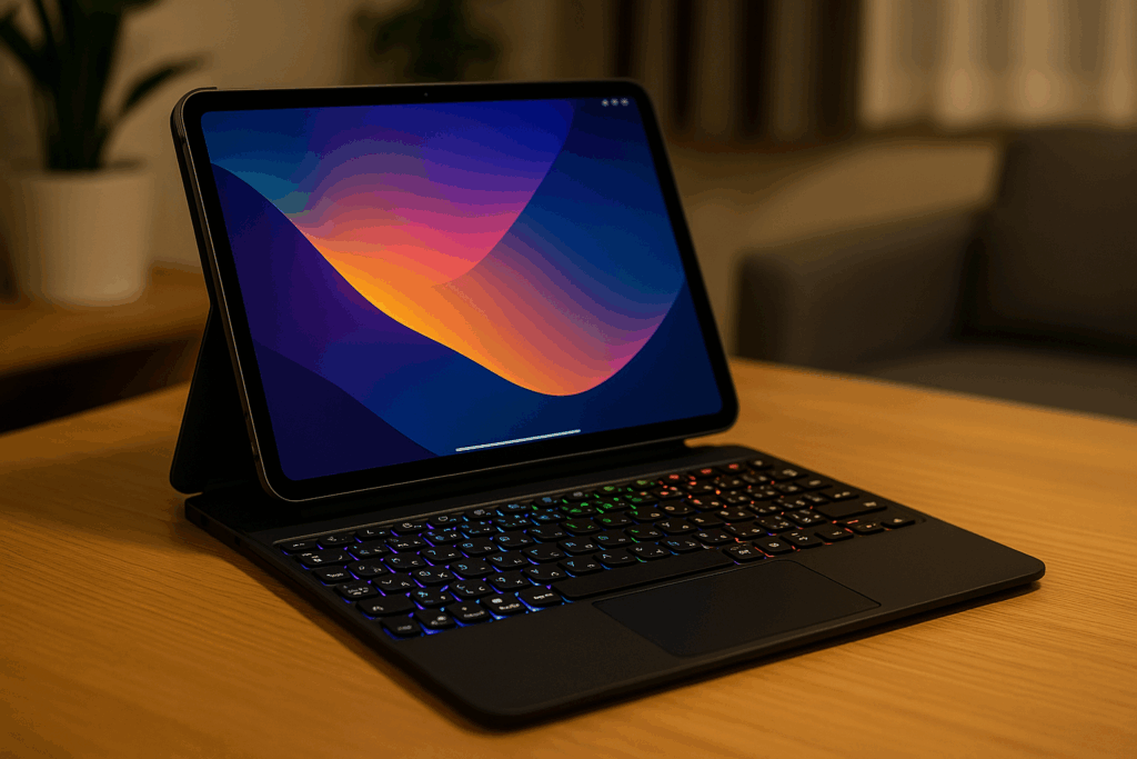 iPad マジックキーボード HOU iPad Air 11インチ (M3 2025)/(M2 2024)/10.9インチ(2022第5世代/2020第4世代) iPad Pro 11インチ第4/3/2/1世代対応 スマートキーボード 約600g極薄 七色バックライト付き 全面トラックパッド対応 135°角度調整 磁気吸着 キーボード ケース 日本語配列 (ブラック)