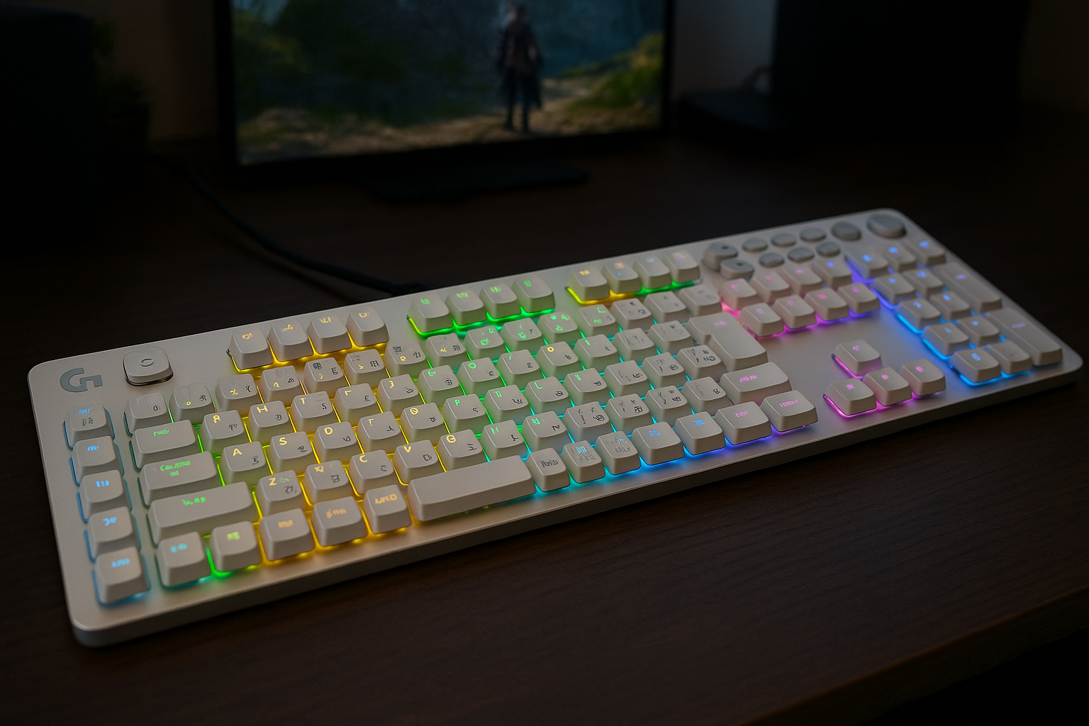 Logicool G ゲーミングキーボード G813-TCWH 有線 タクタイル 茶軸 薄型 確かな打鍵感 GLスイッチ 日本語配列 LIGHTSYNC RGB USB パススルー ゲーミング キーボード メカニカルキーボード G813 PC window mac Chrome ホワイト 国内正規品 【 ファイナルファンタジー XIV 推奨モデル 】