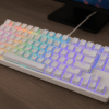 DrunkDeer A75 ラピッドトリガー キーボード メカニカル TKL ゲーミング 磁気スイッチ RGB 有線 USB コンパクト 82キー ノブ付き ゴースト防止 こぼれ防止 ホワイト