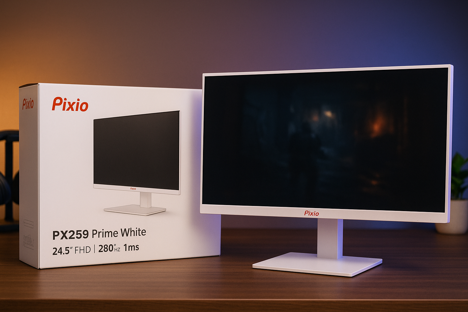 Pixio PX259 Prime White ゲーミングモニター 24.5インチ FHD IPS 280Hz 1ms 2年保証 30日間返品保証