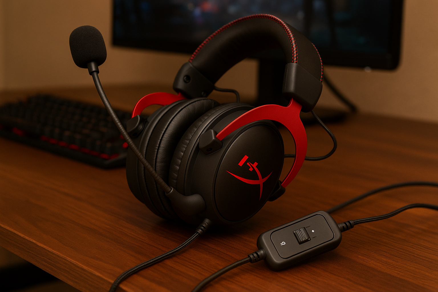 HyperX Cloud Alpha ゲーミング ヘッドセット インライン音量コントロールBox付属 レッド HX-HSCA-RD/AS オリジナルデータ特典付き ( 4P5L1AB#UUF )