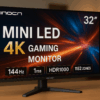 INNOCN ミニLED 4K ゲーミング モニター 32インチ 最大144Hz 1ms HDR1000 MiniLED 1152分割 QD 量子ドット HDMI2.1 最大輝度800+Nits 144Hz ディスプレイ UHD PC monitor 動画編集 デザイン モニター 90W IPS非光沢 スピーカー付き ゲーム 家庭用 ビジネス 32M2V