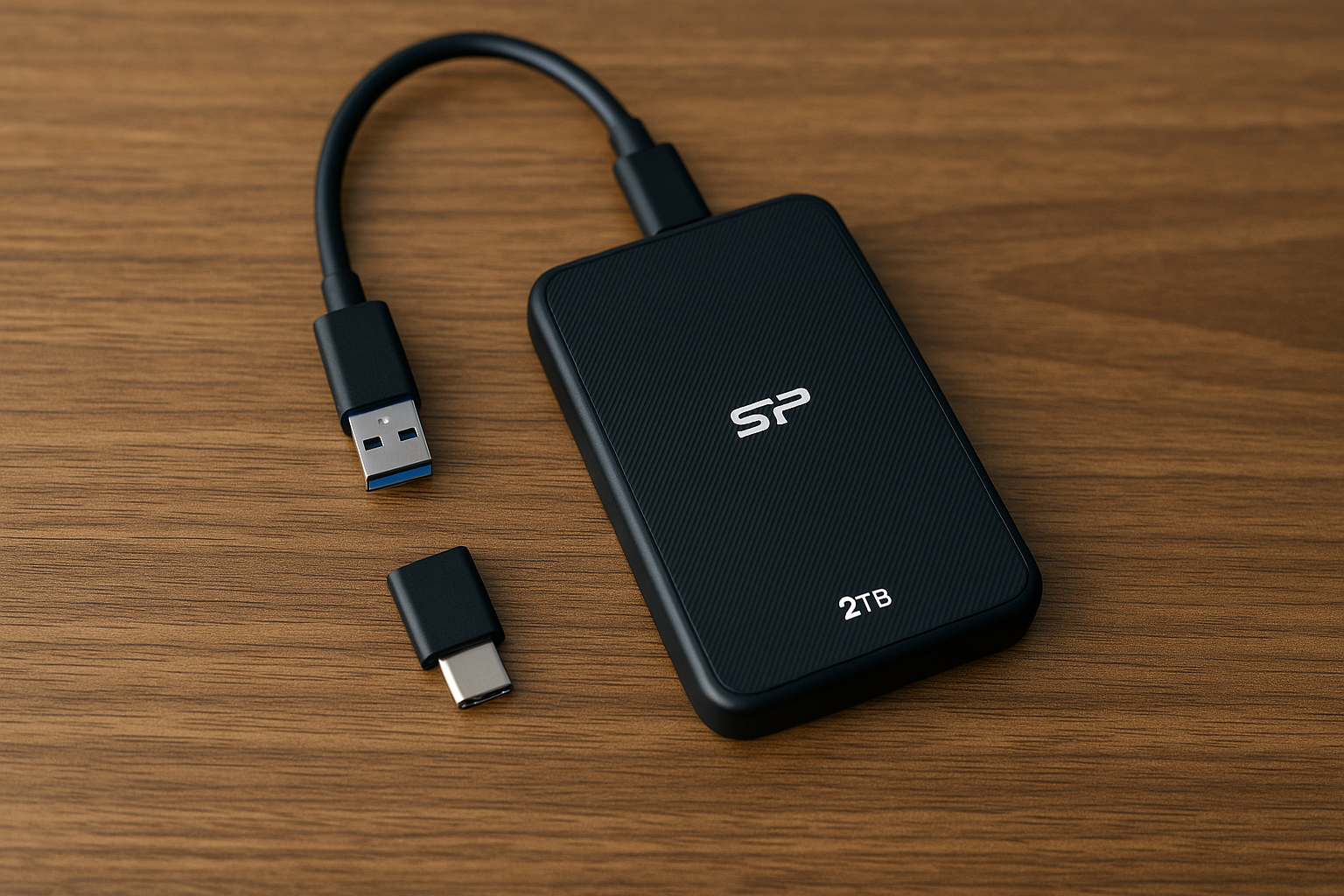 シリコンパワー 外付けSSD 2TB USB 3.2 Gen 1 Type-A メーカー3年保証 Type-A to USB Type-C コネクター付属 SP020TBPSDS05SAKTC