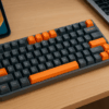 MAMBASNAKE+ZiYouLang M87 ゲーミングキーボード ワイヤレス Bluetooth/2.4GHz 80% 87キー メンブレン式 テンキーレス コンパクトキーボード 快速接続 最大3台マルチペアリング対応 静音 軽量化 無線 小型 iPad Windows Mac iOS Android 対応 グレーオレンジ
