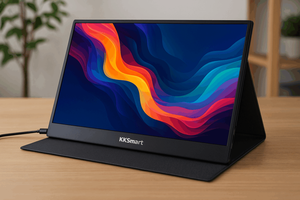 モバイルモニター 18.5インチ kksmart 100hz高速応答 100%広色域 FHD(1920*1080) 極細ベゼル 非光沢 IPSパネル モバイルディスプレイ サブモニター スピーカー内蔵 PS4/PS5/XBOX/Switch/PC/Macなど対応 収納ケース付き C-185P