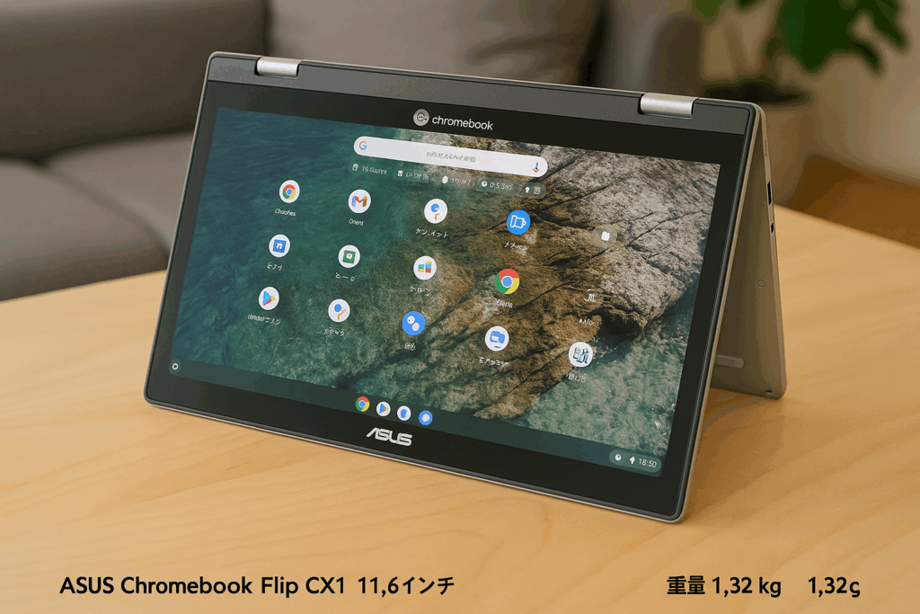 ASUS Chromebook クロームブック Flip CX1 11.6インチ 2-in-1 タッチスクリーン 日本語キーボード 重量1.32kg トランスペアレントシルバー CX1102FKA-MK0037