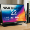 ASUS ZenScreen MB229CF-Jポータブルモニター 22型/フルFD/IPS/100Hz/USB-C PD 65W/スピーカー/キックスタンド/C型クランプアーム/サブウーファー/ 2.1チャンネルオーディオ/ 4年保証/国内正規品