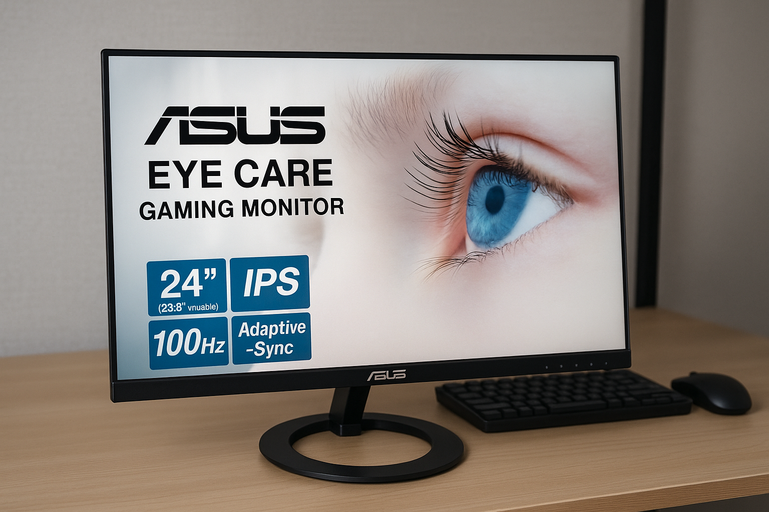 ASUS VZ249HFA-G Eye Careゲーミングモニター – 24型（23.8型表示可能）/IPS/フルHD /100Hz/Adaptive-Sync/1ms MPRT/ブルーライト軽減/フリッカーフリー/3年保証 / 国内正規品