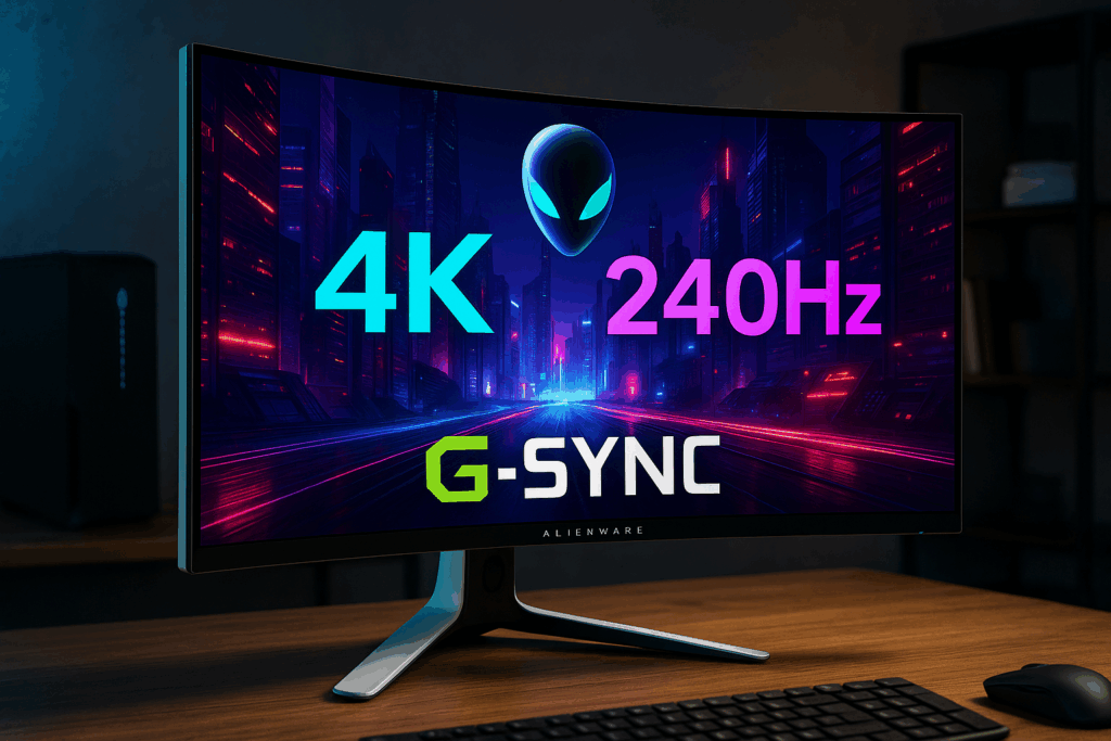 Dell AW3225QF 32インチ 曲面 有機EL Alienware ゲーミングモニター(3年間無輝点交換保証/4K/QD-OLED/1700R曲面/DP1.4×1,HDMI×2/DCI-P3 99%/高さ調整,傾き/0.03ms/240Hz/G-SYNC Compatible,DisplayHDR TrueBlack 400,Dolby Vision HDR)