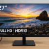 Minifire 27インチ USB-Type Cモニター IPS ディスプレイ フルHD HDR10 100Hz ブルーライト軽減 フリッカーフリー VESA対応 フレームレス USB-C/HDMI ポート スピーカー付 (27X3A）