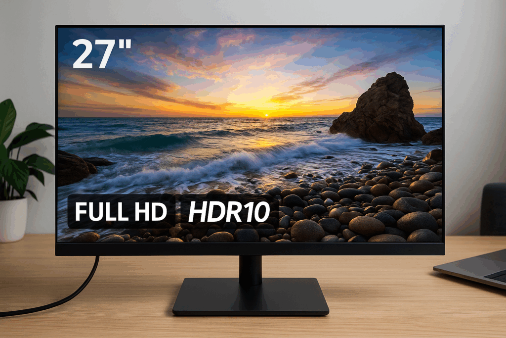 Minifire 27インチ USB-Type Cモニター IPS ディスプレイ フルHD HDR10 100Hz ブルーライト軽減 フリッカーフリー VESA対応 フレームレス USB-C/HDMI ポート スピーカー付 (27X3A)