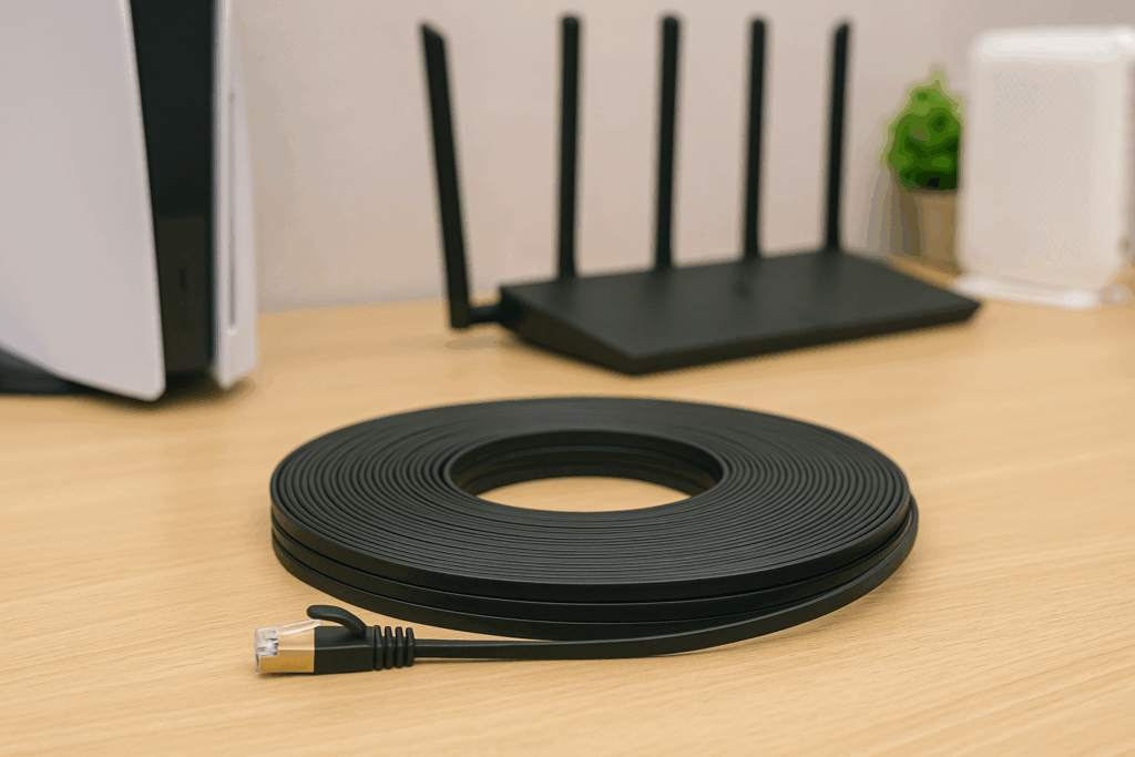 Senetem LANケーブル 5m ウルトラフラット カテゴリ7 高速 10Gbps/600MHz CAT7準拠 イーサネット RJ45 ツメ折れ防止 やわらか スリム ブラック モデム ルータ PS3 PS4 PS5 Xbox等に対応