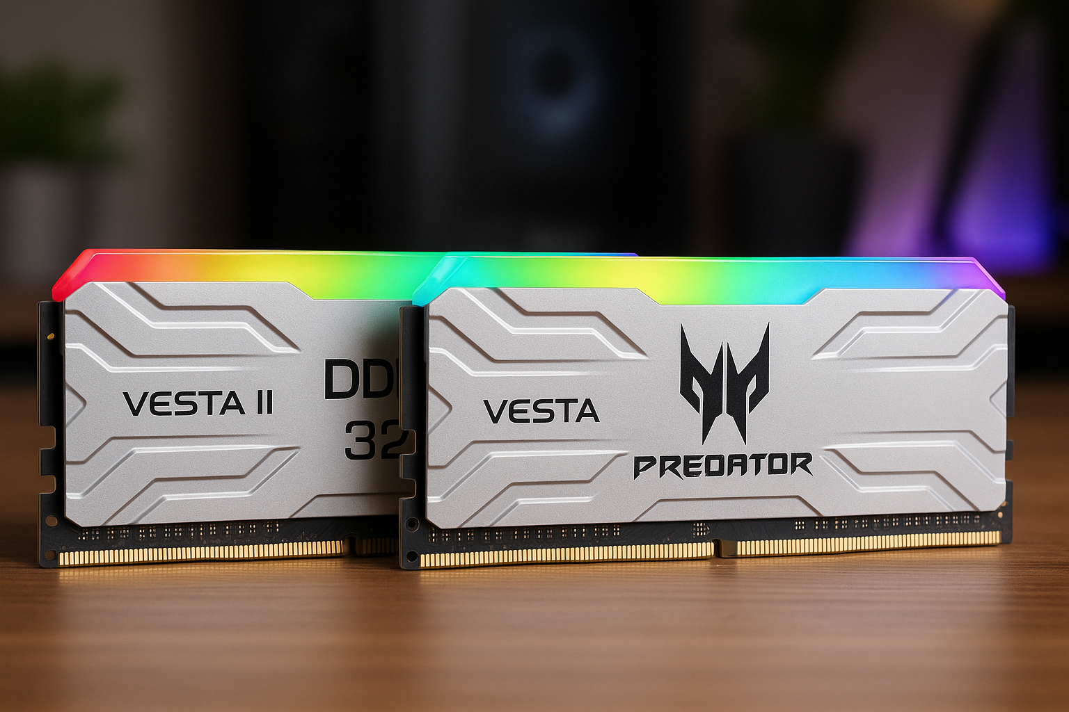 Acer Predator Vesta Ⅱ DDR5 6000MHz デスクトップPC用メモリ 32GB（16GB×2枚） CL32 RGB(発光型) シリーズ (PC5-48000) Intel XPM 3.0 準拠 AMD EXPOメモリキット シルバー BL.9BWWR.379