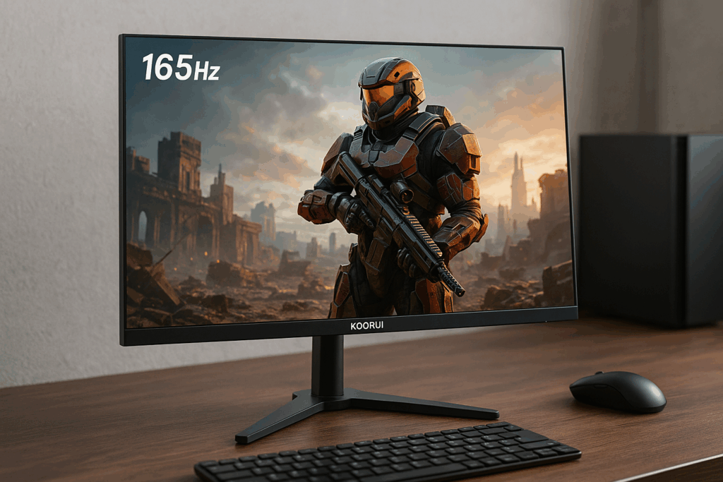 KOORUI 27インチ モニター ゲーミングモニター pcモニター フルhd 液晶ディスプレイ 165Hz 非光沢 スリムベゼル/アイケア・ブルーライト軽減/傾き調整/HDMI 2.0ポート/VESAマウント スピーカー非搭載