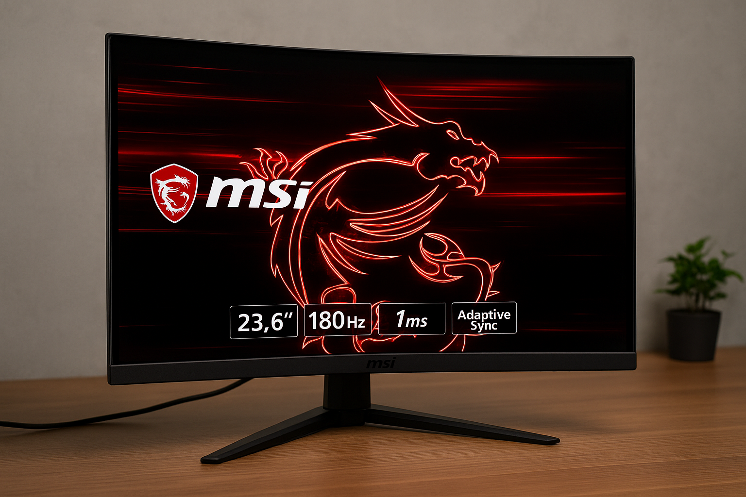 MSI 湾曲ゲーミングモニター G24C4 E2 23.6インチ/フルHD/VAパネル/180Hz/1ms/Adaptive Sync/HDMI/DP/メーカー3年保証