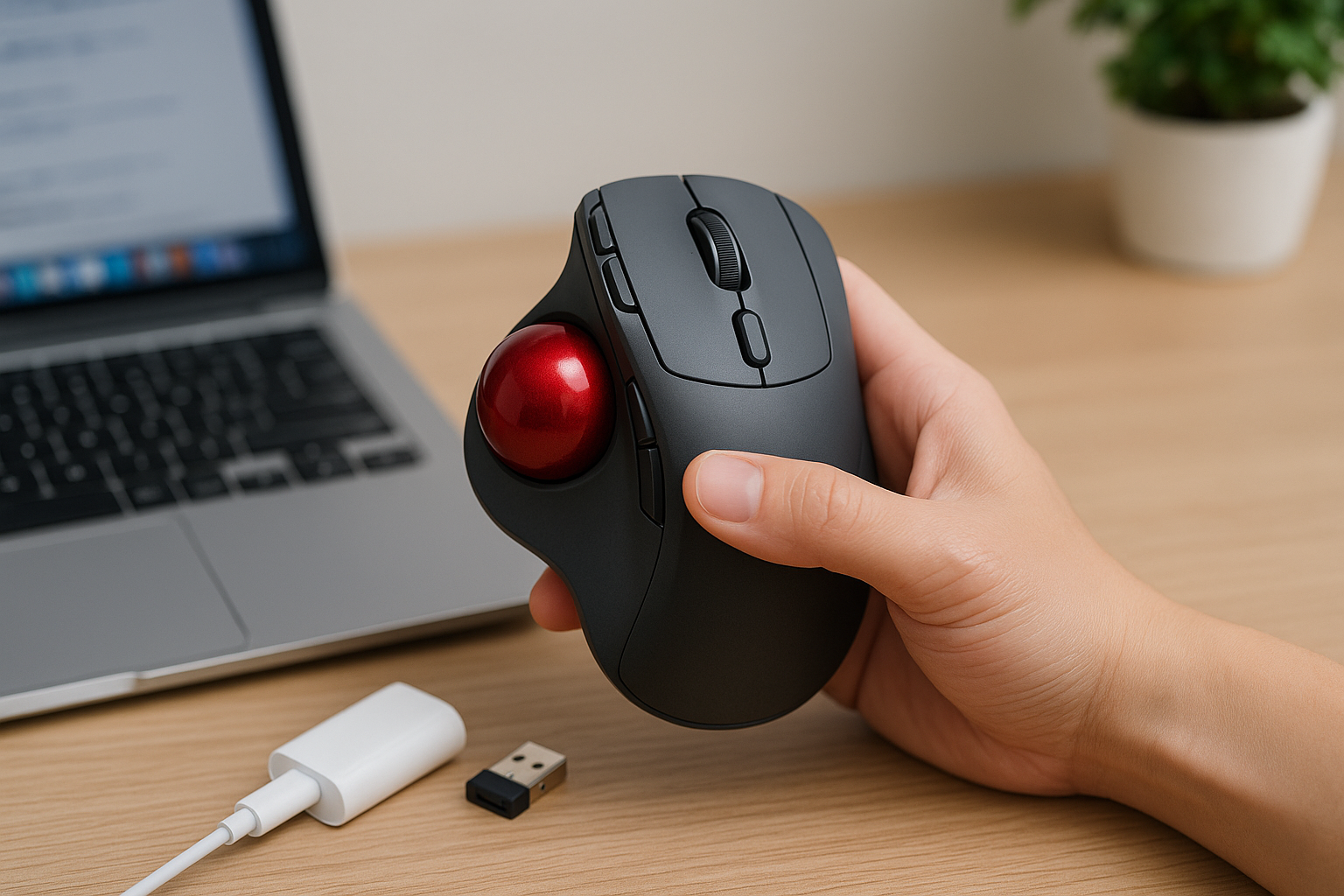 EWiN マウス トラックボール 無線 Bluetooth&2.4GHz両対応 3台同時接続 5段階DPI調節 Type-C充電式 500mAh大容量バッテリー ワイヤレス マウス 高精度 親指操作 7ボタン 進む/戻るボタン Windows/Mac/iOS/Androidなど対応