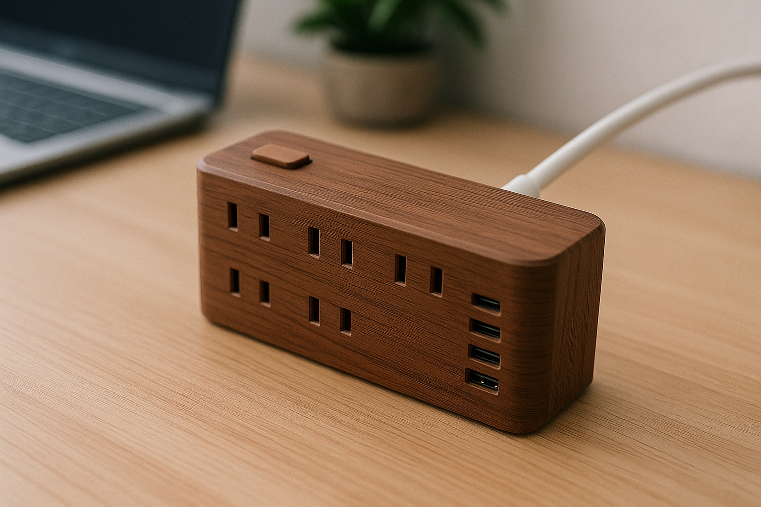 エムサインMscien 延長コード 2m 電源タップ usb コンセントタップ たこあしコンセント テーブルタップ タコ足配線 電源コード 6個AC口 4個USB-A 1個USB-C 延長 コード 電源タップ スイッチ付き 雷ガード 横差し マルチタップ 電源 タップ コンセント 分岐 oaタップ 延長ケーブル 延長コード おしゃれ 木目 オシャレ コンパクト スリム 壁掛け/卓上に (2M)