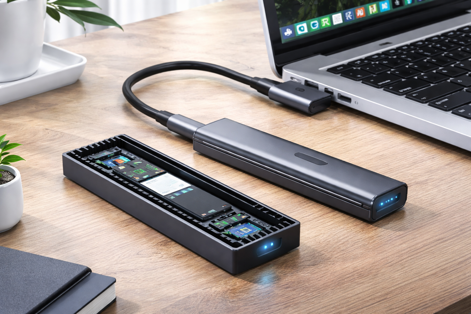 UGREEN M.2 SSD 外付けケース-M.2 NVME/PCIE SSD ケース USB C 3.2 Gen 2接続 UASP対応 10Gbps高速転送速度 アルミ制 8TB容量対応 M.2 NVMe to USB 変更 2230 2242 2260 2280(M-Key M&B Key) SSD対応 ssd 外付けケース