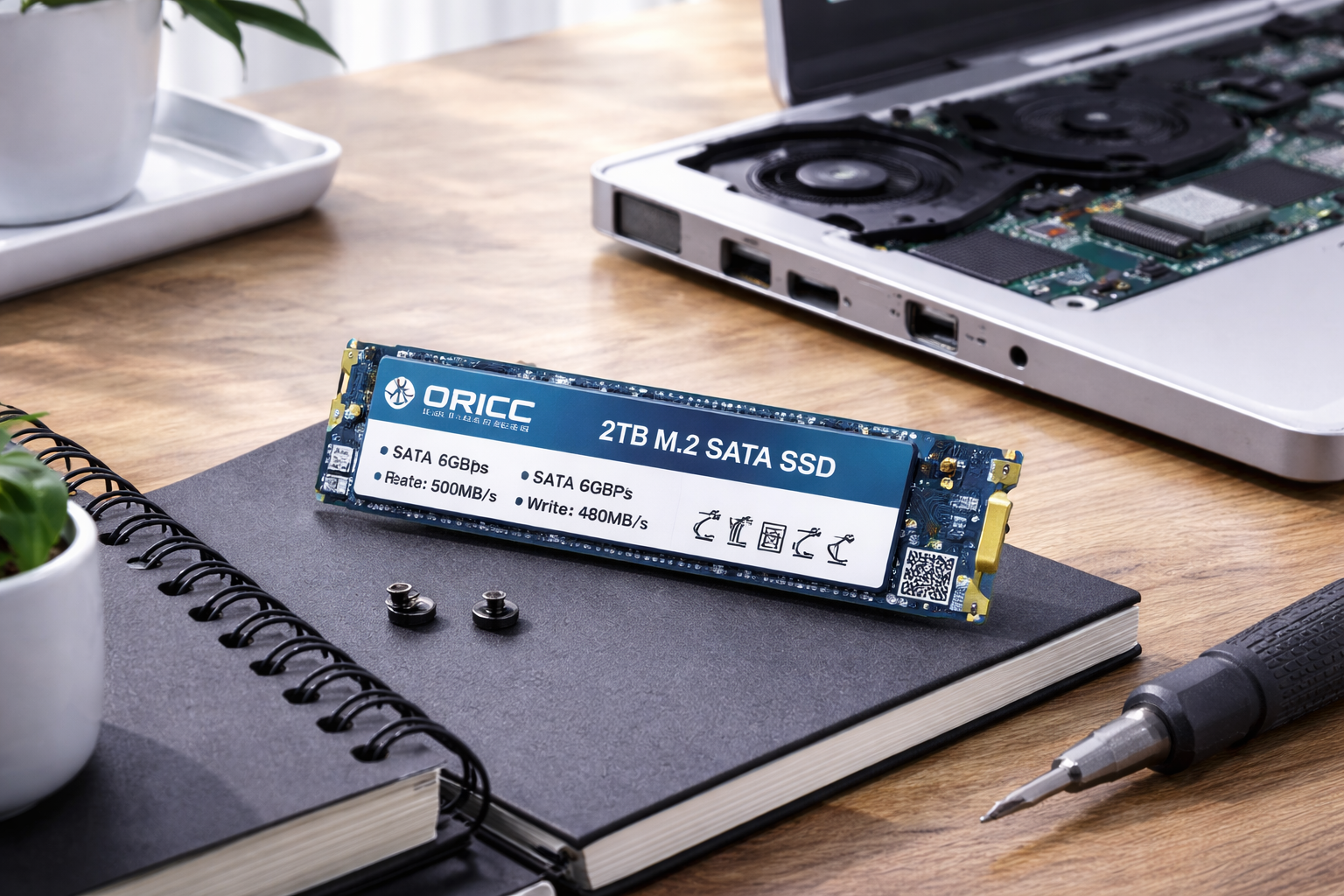 ORICO Y20M M.2 SATA SSD、2TB内蔵 SATA M.2 2280 SSD SATA III 6.0Gb/s、最大読込：500MB/s (R:500MB/s、W:480MB/s) 高耐久 3D NAND、メーカー 3年保証