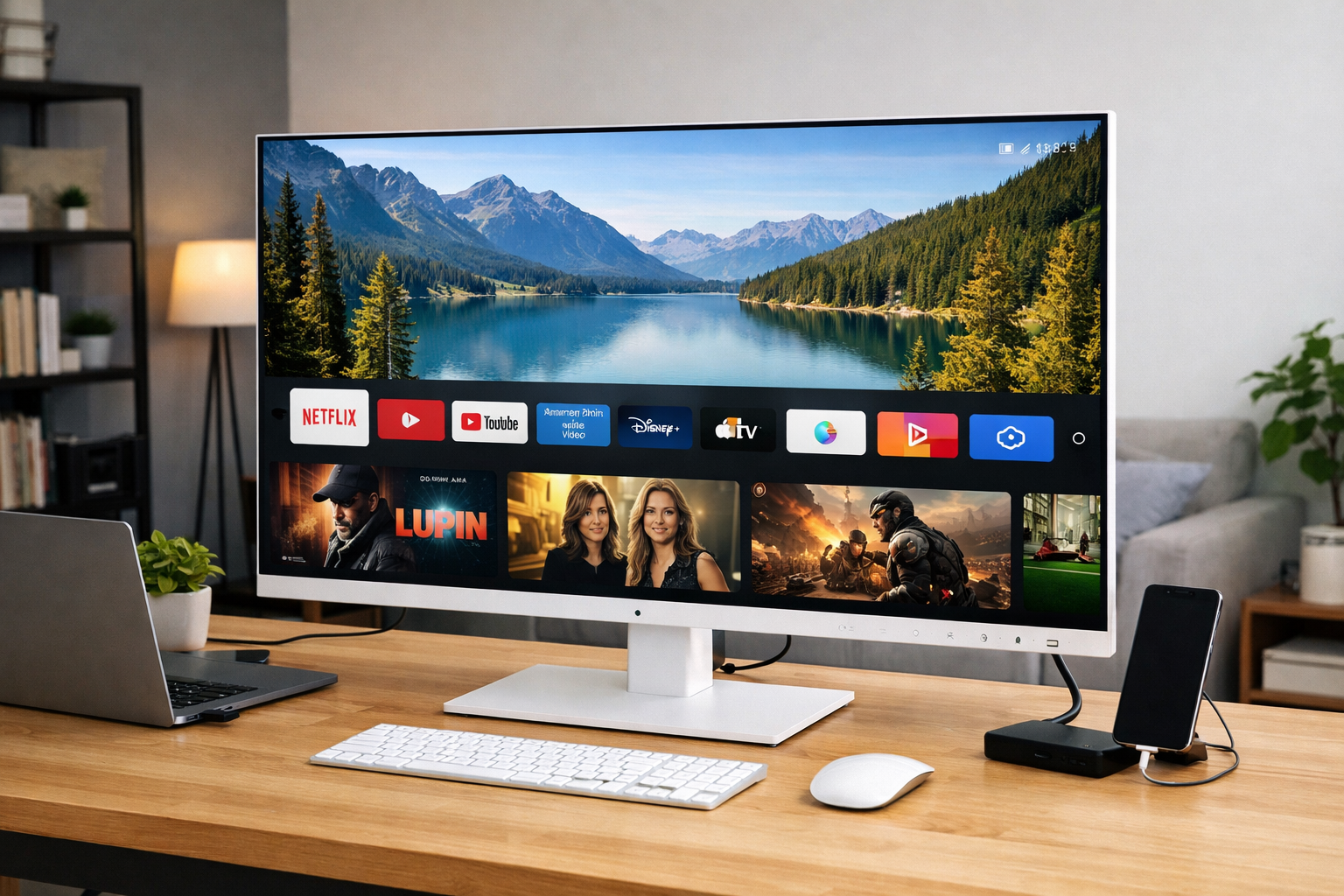 43SQ700S-W/LG スマートディスプレイ/SMART Display / 42.5インチ 4K(3840×2160)/ webOS22搭載 / IPS/AirPlay 2 / USB Type-C､eARC対応HDMI/チルト調整対応