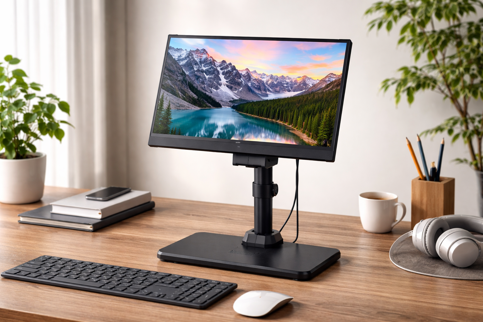 Newsoul モニターアーム VESA モバイルモニタースタンド 卓上 持ち運び モバイルディスプレイアームスタンド 自立式 2段 ベーシックスタンド シングル 置き型 41.8CM高さ調整 10~18.5インチ対応 耐荷重1.3KG VESA間隔75MM ネジ穴深さ3MM