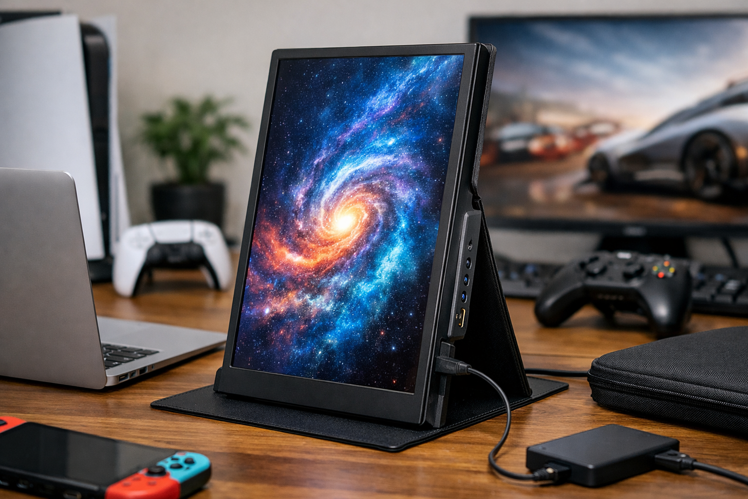 kksmart モバイルモニター 自立型 タッチパネル 15.6インチ 軽量770g 収納ケース付 縦置き 背面端子 1920x1080FHD 非光沢IPSパネル VESA対応 モバイルディスプレイ ポータブルモニターType-C/miniHDMI PS5/XBOX/Switch/PC/Macなど対応 GT-156