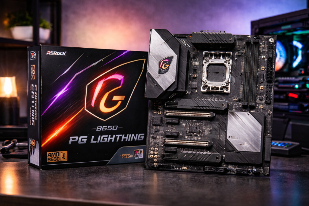 ASRock マザーボード B650 PG Lightning AMD Ryzen 7000 シリーズ CPU対応 (Soket AM5) B650E ATX マザーボード