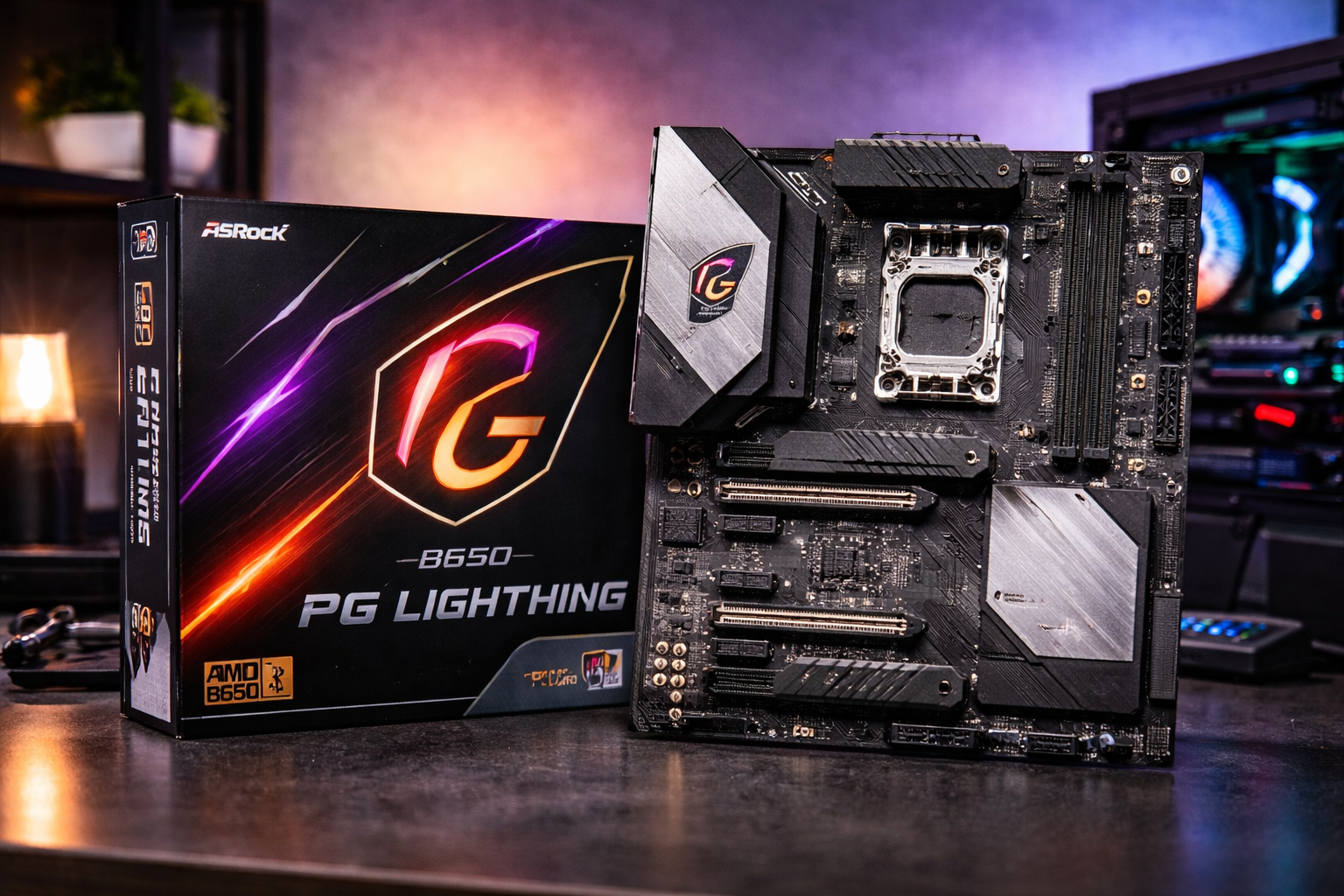 ASRock マザーボード B650 PG Lightning AMD Ryzen 7000 シリーズ CPU対応 (Soket AM5) B650E ATX マザーボード