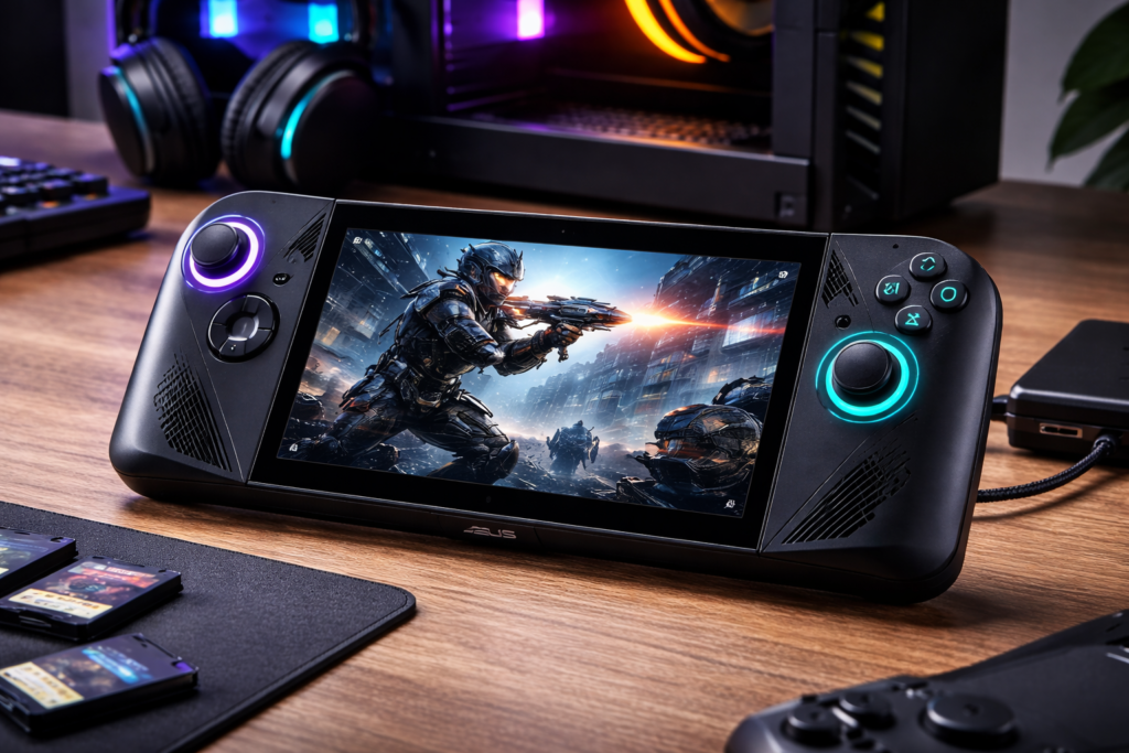 ASUS ゲーミングPC ROG Ally X RC72LA 7インチ Ryzen Z1 Extreme メモリ 24GB SSD 1TB リフレッシュレート120Hz Windows11 ポータブル 重量678g ブラック RC72LA-Z1E24G1T