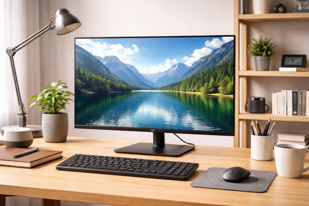 アイリスオーヤマ モニター 21インチ スピーカー内蔵 VAパネル HDMI VGA 角度調整可能 FHD 1920x1080 100Hz 20ms ブルーライト軽減 フレームレス VESA対応 DT-GF213R-B