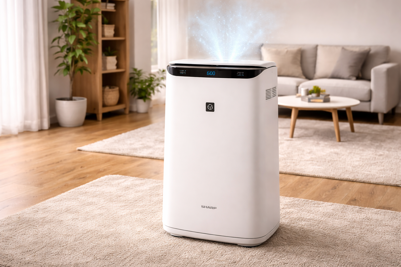 シャープ 加湿 空気清浄機 KI-RX75-W ホワイト プラズマクラスター NEXT(50000) COCORO AIR搭載 空気清浄 34畳【自動掃除機能付き】 タンク容量 約3.2L/加湿量900mL