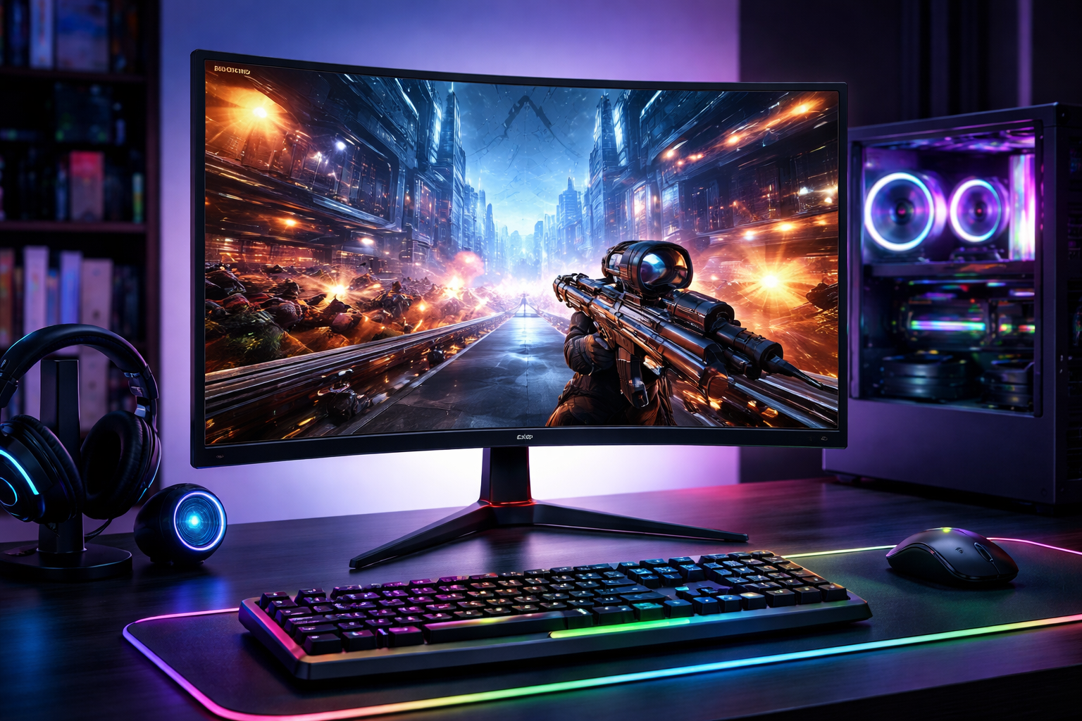 KOORUI ゲーミングモニター 湾曲 モニター 24インチ 180Hz 1ms ディスプレイ PCモニター フルHD/1500R/Adpitive sync(G-SYN互換)/DPx1/HDMIx2/VESA/傾き調節/スピーカー非搭載 24E6CA