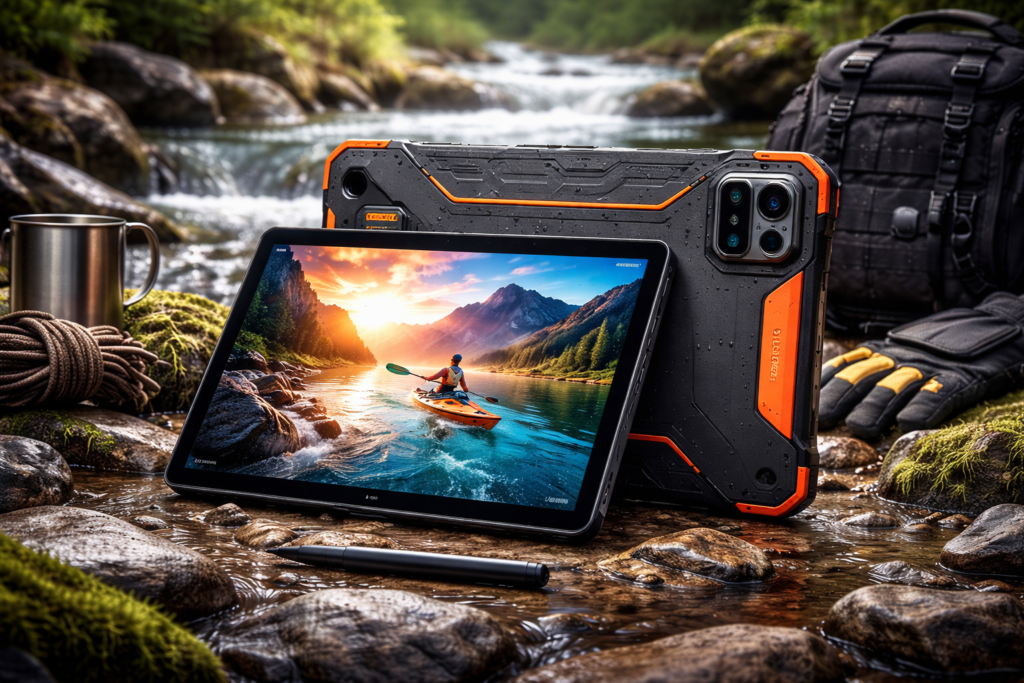 OUKITEL RT8 防水タブレット 20000mAhバッテリー+33W PD急速充電、Helio G99 8コアプロセッサ 2.2 GHz、32MP+48MP高精細カメラ+12GB RAM(6+6RAM 拡張) + 256GB ROM + 1TB拡張、11 インチ 2K HD ディスプレイ、顔認識+デュアル SIM 4G+GPS+NFC+OTG+防水 防塵 耐衝撃+風呂タブレット（オレンジ）