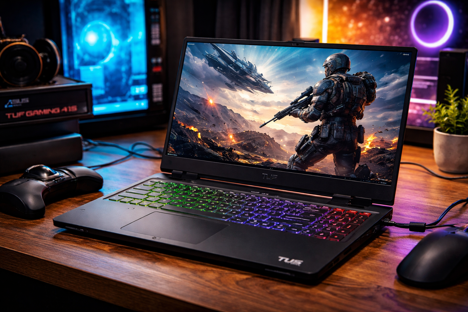 ASUS ゲーミングノートPC TUF Gaming A15 FA507UI 15.6型 AI機能 RTX 4070 Ryzen 9 8945HS メモリ32GB SSD1TB リフレッシュレート144Hz RGB イルミネートキーボード Windows 11 動画編集 Xbox Game Pass 3ヶ月利用権付き FA507UI-R9R4070A